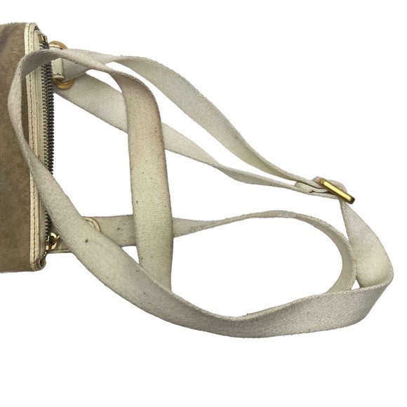 JUICY COUTURE Velour Beige Tan Cream Y2L Crossbody Shoulder Bag Purse Tote Charm - Picture 14 of 16